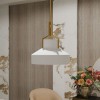 Suspension Brecken Laiton et opale 2x60W ELSTEAD LIGHTING QZ-BRECKEN-2P-AB-OPAL