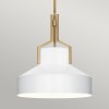 Suspension Brecken Laiton et opale 2x60W ELSTEAD LIGHTING QZ-BRECKEN-2P-AB-OPAL