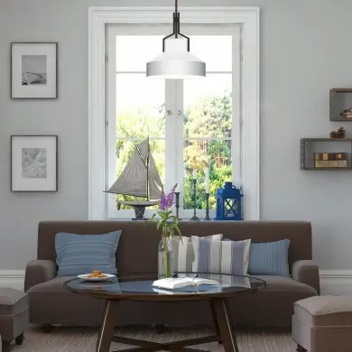 Suspension Brecken Bronze et opale 2x60W albâtre ELSTEAD LIGHTING QZ-BRECKEN-2P-OZ-OPAL