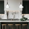 Suspension Brecken Bronze et opale 2x60W albâtre ELSTEAD LIGHTING QZ-BRECKEN-2P-OZ-OPAL
