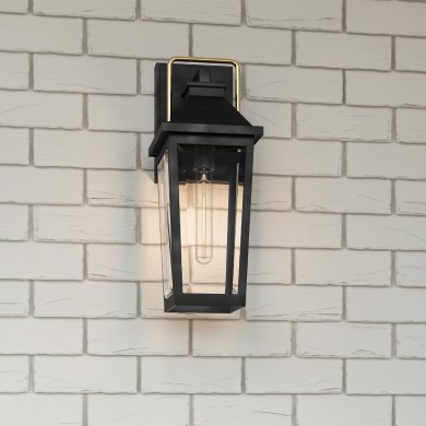 Applique Buckley Noir, laiton et transparent 40W ELSTEAD LIGHTING QZ-BUCKLEY-M-MBK