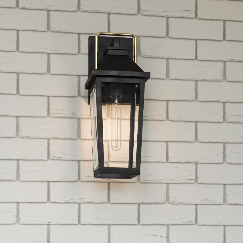 Applique Buckley Noir, laiton et transparent 40W ELS_QZ-BUCKLEY-M-MBK QZ-BUCKLEY-M-MBK Applique Buckley Noir, laiton et transparent 40W ELSTEAD LIGHTING QZ-BUCKLEY-M-MBK
