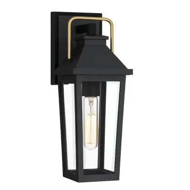 Applique Buckley Noir, laiton et transparent 40W petit ELSTEAD LIGHTING QZ-BUCKLEY-S-MBK