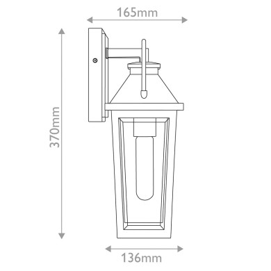 Applique Buckley Noir, laiton et transparent 40W petit ELSTEAD LIGHTING QZ-BUCKLEY-S-MBK