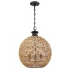 Suspension Casablanca Bronze et marron 3x60W ELSTEAD LIGHTING QZ-CASABLANCA-3P-PBZ