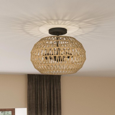 Plafonnier Casablanca Bronze et marron 3x60W  QZ-CASABLANCA-3SF-PBZ