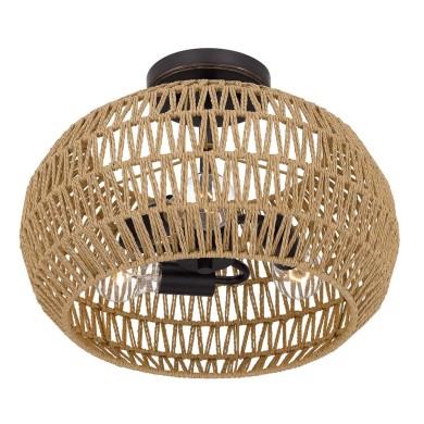 Plafonnier Casablanca Bronze et marron 3x60W  QZ-CASABLANCA-3SF-PBZ