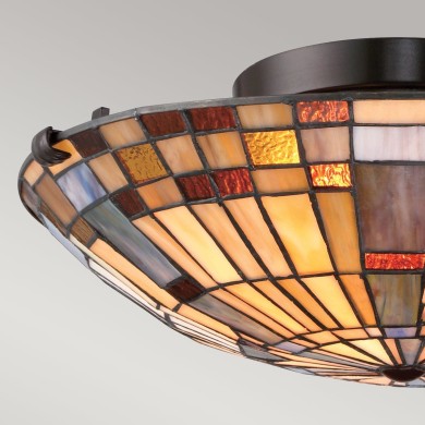 Plafonnier Inglenook Bronze et multicolore 2x60W ELSTEAD LIGHTING QZ-INGLENOOK-F-SMALL