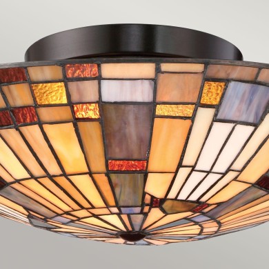 Plafonnier Inglenook Bronze et multicolore 2x60W ELSTEAD LIGHTING QZ-INGLENOOK-F-SMALL
