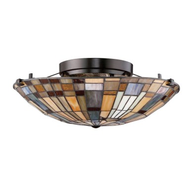 Plafonnier Inglenook Bronze et multicolore 2x60W ELSTEAD LIGHTING QZ-INGLENOOK-F-SMALL