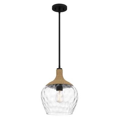 Suspension Royer Noir et transparent 60W ELSTEAD LIGHTING QZ-ROYER-1P-MBK