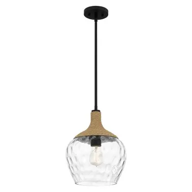 Suspension Royer Noir et transparent 60W ELSTEAD LIGHTING QZ-ROYER-1P-MBK