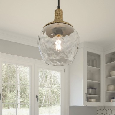 Suspension Royer Noir et transparent 60W ELSTEAD LIGHTING QZ-ROYER-1P-MBK