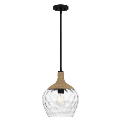 Suspension Royer Noir et transparent 60W ELSTEAD LIGHTING QZ-ROYER-1P-MBK