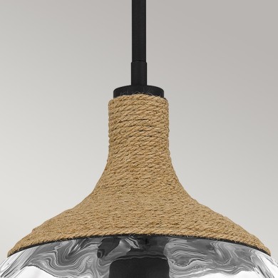 Suspension Royer Noir et transparent 60W ELSTEAD LIGHTING QZ-ROYER-1P-MBK