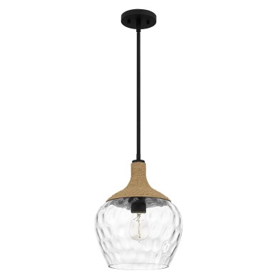 Suspension Royer Noir et transparent 60W ELSTEAD LIGHTING QZ-ROYER-1P-MBK