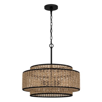 Suspension Teton Noir, acier et marron 5x60W ELSTEAD LIGHTING QZ-TETON-5P-MBK
