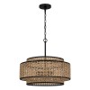 Suspension Teton Noir, acier et marron 5x60W ELSTEAD LIGHTING QZ-TETON-5P-MBK