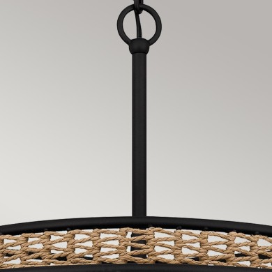 Suspension Teton Noir, acier et marron 5x60W ELSTEAD LIGHTING QZ-TETON-5P-MBK