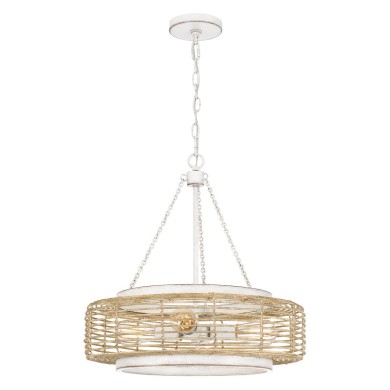 Suspension Waylon Blanc et marron 4x60W ELSTEAD LIGHTING QZ-WAYLON-4P-AWH
