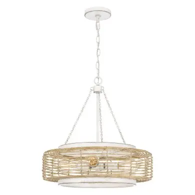 Suspension Waylon Blanc et marron 4x60W ELSTEAD LIGHTING QZ-WAYLON-4P-AWH