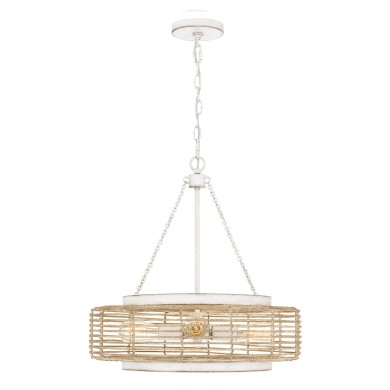 Suspension Waylon Blanc et marron 4x60W ELSTEAD LIGHTING QZ-WAYLON-4P-AWH