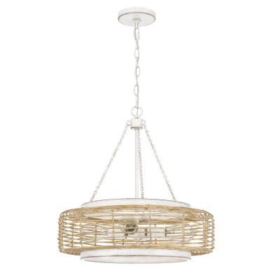 Suspension Waylon Blanc et marron 4x60W ELSTEAD LIGHTING QZ-WAYLON-4P-AWH