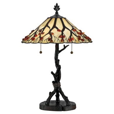 Lampe Whispering Bronze et blanc crème 2x60W ELSTEAD LIGHTING QZ-WHISPERING-TL-VB