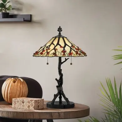 Lampe Whispering Bronze et blanc crème 2x60W ELSTEAD LIGHTING QZ-WHISPERING-TL-VB