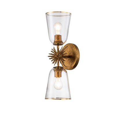 Applique Staring Doré et transparent 2x40W ELSTEAD LIGHTING STARING-2WB-DG-CLEAR