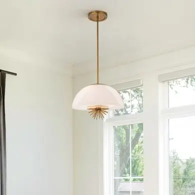 Suspension Staring Doré et opale 3x40W ELSTEAD LIGHTING STARING-3P-DG-OPAL