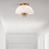 Suspension Staring Doré et opale 3x40W ELSTEAD LIGHTING STARING-3P-DG-OPAL