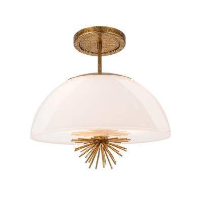 Suspension Staring Doré et opale 3x40W ELSTEAD LIGHTING STARING-3P-DG-OPAL