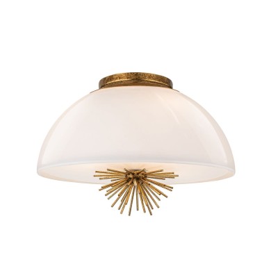 Suspension Staring Doré et opale 3x40W ELSTEAD LIGHTING STARING-3P-DG-OPAL