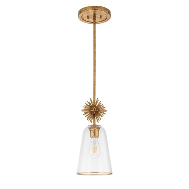 Suspension Staring Doré et transparent 40W ELSTEAD LIGHTING STARING-MP-DG-CLEAR