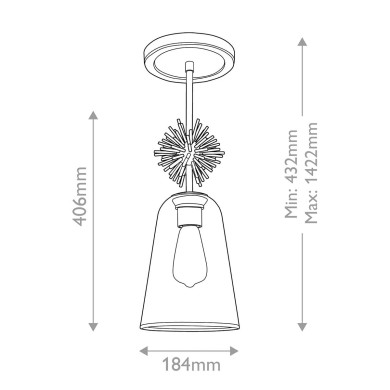Suspension Staring Doré et transparent 40W ELSTEAD LIGHTING STARING-MP-DG-CLEAR