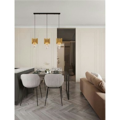 Suspension MAGNOLIA 3x14W E14 Noir, or  9824083