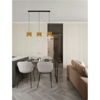 Suspension MAGNOLIA 3x14W E14 Noir, or NOVA LUCE 9824083
