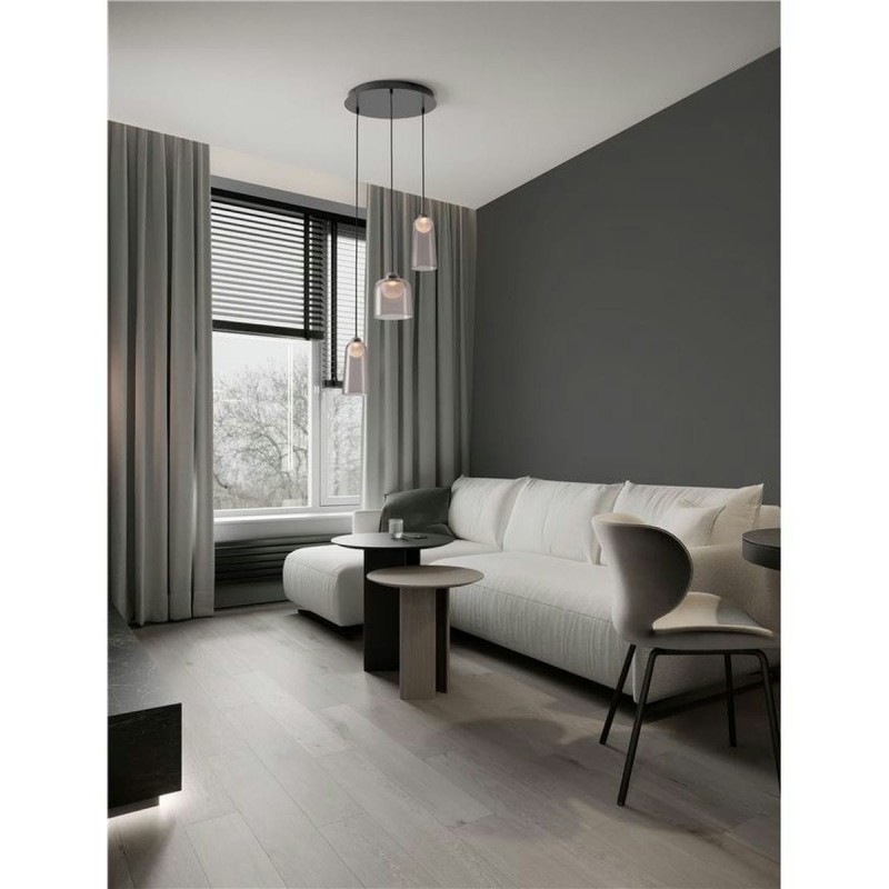 Suspension DIONE 15W LED Noir, gris fumé NL_9695273 9695273 Suspension DIONE 15W LED Noir, gris fumé 9695273