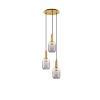 Suspension MAHO 3x12W E27 Noir, or, fumé  9236314
