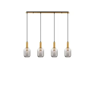 Suspension MAHO 4x12W E27 Noir, or, fumé NOVA LUCE 9236315