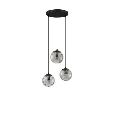 Suspension ABBACUS 3x12W E27 Noir, fumé  9236317
