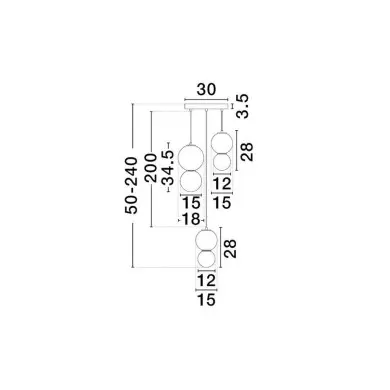 Suspension NOESIS 14W LED Jaspe, moca, gris clair NOVA LUCE 9009202