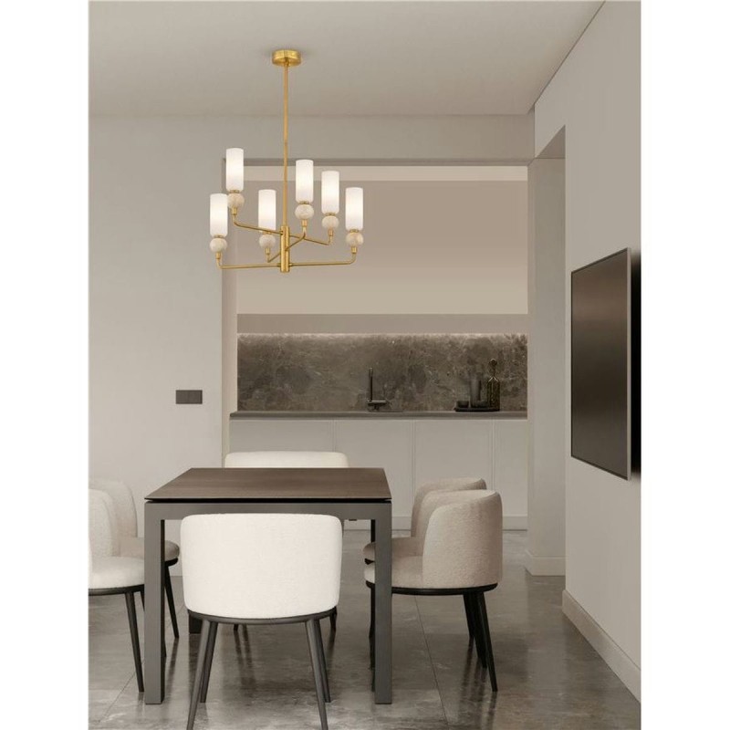 Suspension FILOMENA 6x5W G9 Pierre, opale  9019787