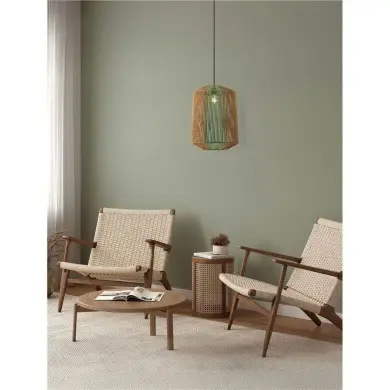 Suspension DENA 12W E27 Naturel, vert H255 NOVA LUCE 9586602