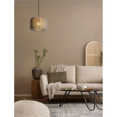 Suspension ABBY 12W E27 Naturel, bleu, jaune H25  9586606