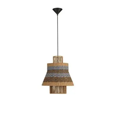 Suspension MANDE 12W E27 Naturel, bleu, noir NOVA LUCE 9586608