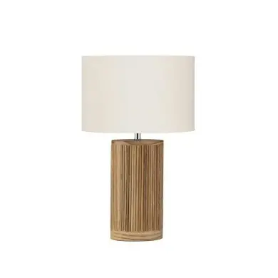 Lampe NAU 12W E27 Osier, bois, abat-jour en tissu NOVA LUCE 9001074