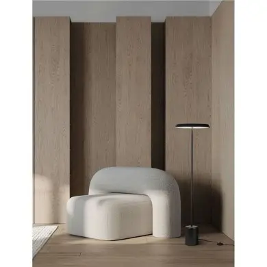 Lampadaire OPHELIA 27W LED Noir, bois plaqué NOVA LUCE 9695324