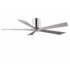 Ventilateur Plafond Irene-5H 152cm Chromé Poli Bois vieilli ATLAS FAN IR5H-CR-BW-60